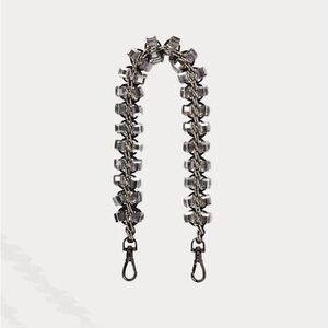 Bandolier Crystal Wristlet Strap - Pewter